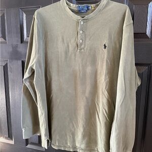 Ralph Lauren Olive Long Sleeve Henley Shirt